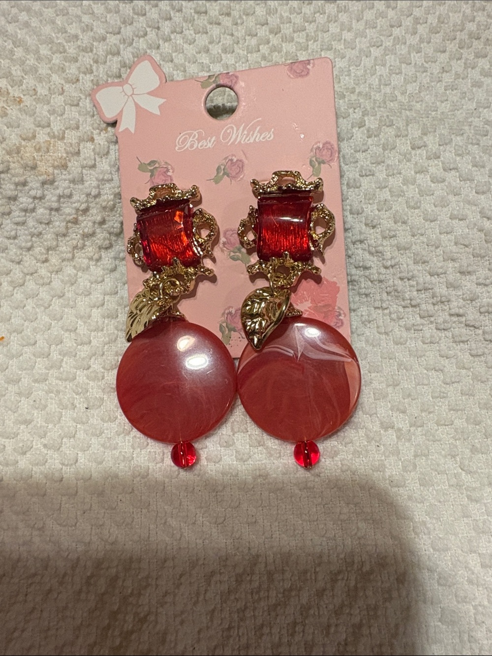 Boutique 9 Red and Gold Drop Earrings
